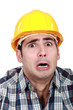 Terrified builder