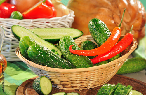 Photo: cucumbers and red peppers cucumbers and red peppers
