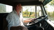 Driver at the wheel of  delivery truck