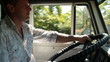 Truck Driver at the Wheel
