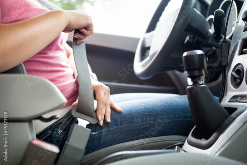 Photo: safety belt in a car safety belt in a car