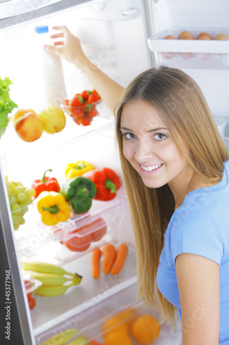 Photo: milk in the refrigerator milk in the refrigerator