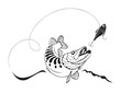 Pike and fishing lure, vector illustration