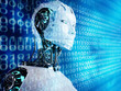 technology background  with robot  android women