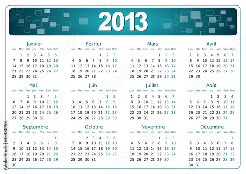 Vector: Calendrier 2013 simple - facilement éditable Calendrier 2013 simple - facilement éditable