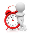 3D human waiting with alarm clock