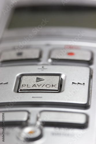 Photo: Detailed view of the digital voice recorder. Detailed view of the digital voice recorder.