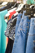 Female clothes in a fashion shop