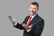 business man tablet pc