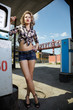 girl at gas station