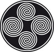 connected celtic double spirals