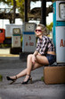 girl at gas station