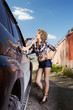 blonde girl hitchhiker