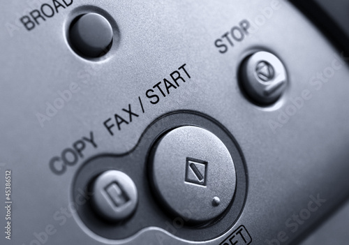 Photo: Fax machine detail close up Fax machine detail close up