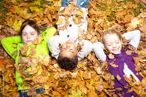 Photo: kids im laub kids im laub