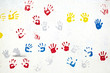 Hands on the white wall