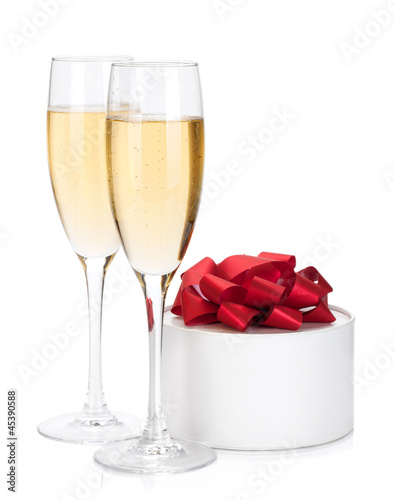Photo: Champagne glasses and gift Champagne glasses and gift