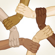Vector frame hands took in the circle