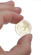 hand euro coin