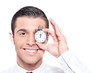 Foto: business concept homme avec chronomètre business concept homme avec chronomètre