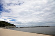 wooden pier in baltic sea - Orlowo, Gdynia, Poland