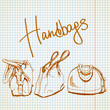 Vector illustration, sketch imitating bags with markers