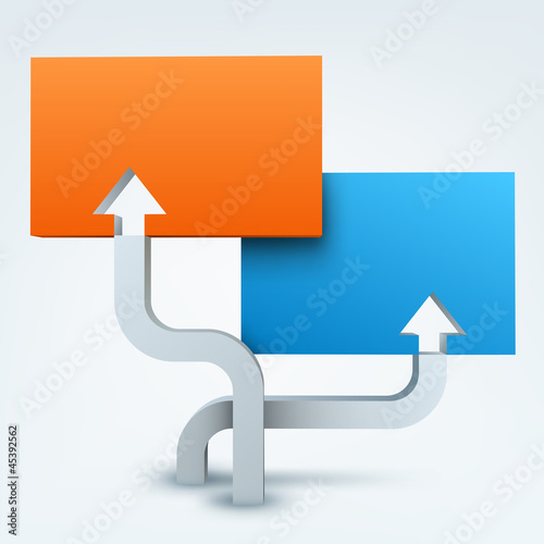 Vector: Vector illustration of 3d arrows with blanks Vector illustration of 3d arrows with blanks