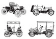 vector set of the retro automobiles