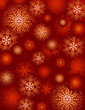 red background with snowflakes, vector