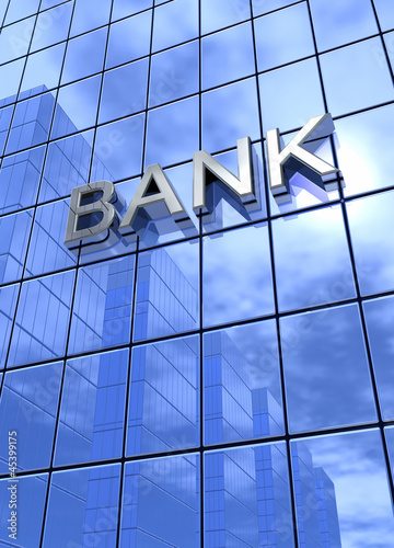 Illustration: Bank Konzept Silber Blau 3 vertikal Bank Konzept Silber Blau 3 vertikal