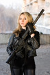 Photo: Hot woman in leather jacket Hot woman in leather jacket