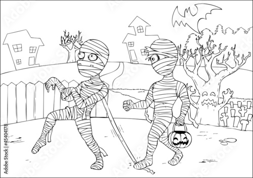 Outline drawing of mummies by rudall30, Royalty free vectors #45404178 on Fotolia.com
