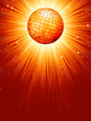 Sparkling orange red disco ball. EPS 8