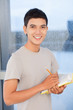 Student with textbook