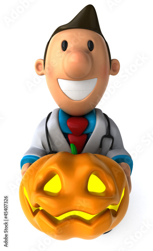 Illustration: Doctor and pumpkin Doctor and pumpkin