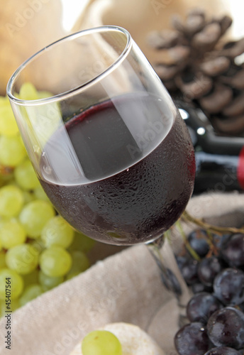Photo: red wine and grape red wine and grape