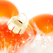 Orangene Weihnachtskugeln