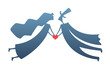 loving man and woman with heart vector illustration EPS10.