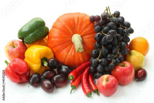 Photo: Pumpkin, peppers and fruits Pumpkin, peppers and fruits