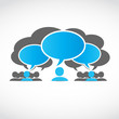 business teams with thought bubbles