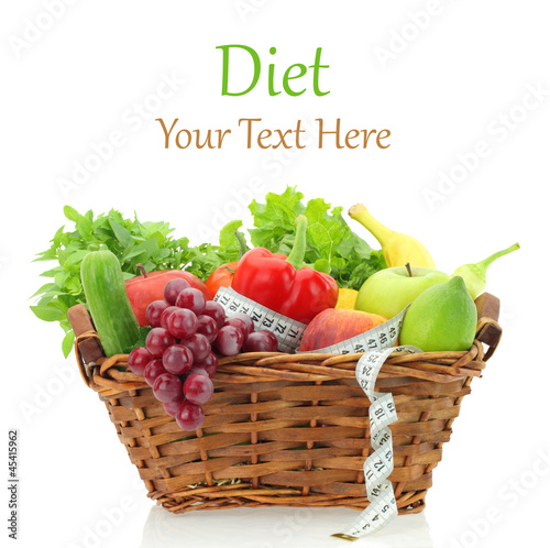 Photo: Diet products in the basket Diet products in the basket