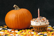 Photo: delicious halloween cupcake with pumpkin delicious halloween cupcake with pumpkin