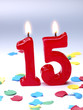 Birthday candle showing Nr. 15