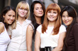 Closeup portrait of five urban women