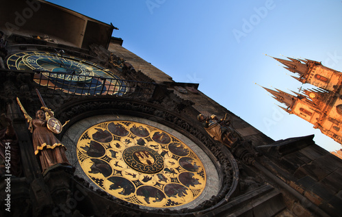 Photo: Famous Prague monuments: astronomical clock (Prague Orloj) Famous Prague monuments: astronomical clock (Prague Orloj)