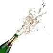 Close-up of champagne explosion