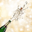 Close-up of champagne explosion