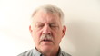 senior man cannot answer memory test question