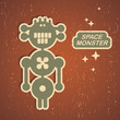 Retro monster. Vintage robot illustration in vector.