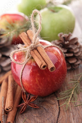 Photo: apple,cinnamon and decoration apple,cinnamon and decoration